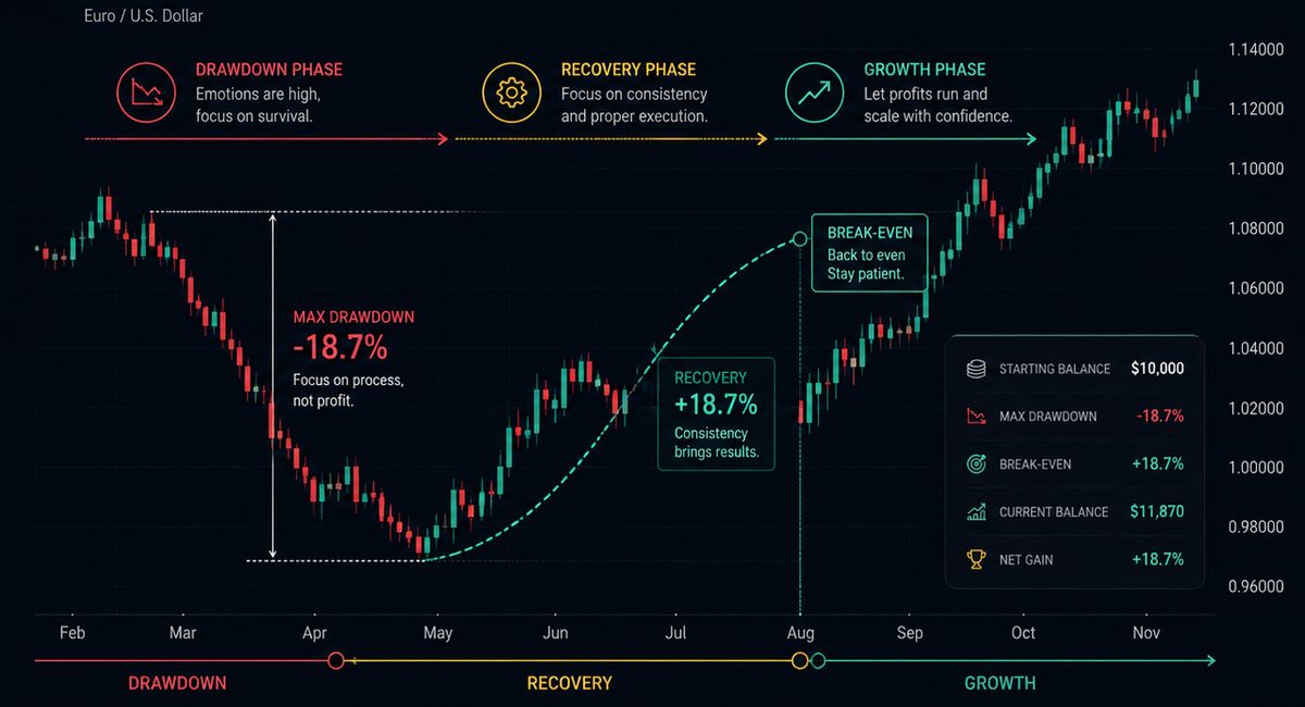 Drawdown Recovery Chart and Trading Equity Curve Analysis