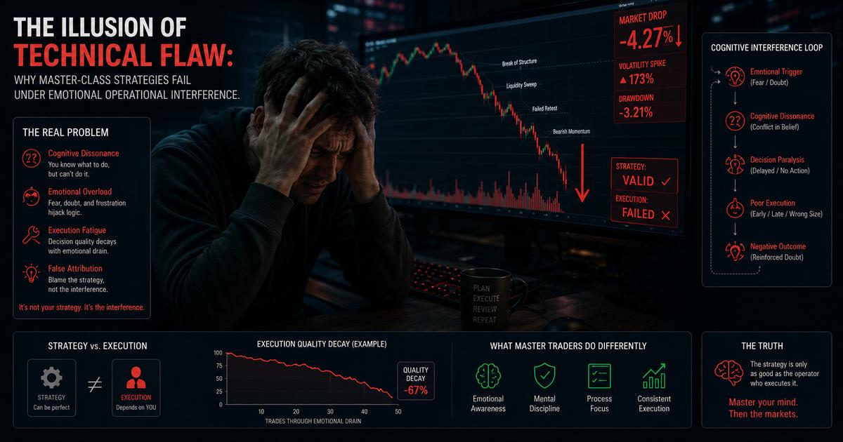 Anxious trader holding his head in front of computational charts showing severe market drop indicators